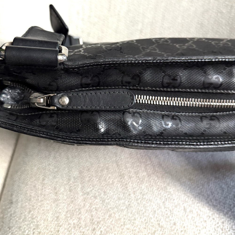 Authentic Gucci Fiat 500 collaboration unisex crossbody bag black imprime canvas - Picture 9 of 16